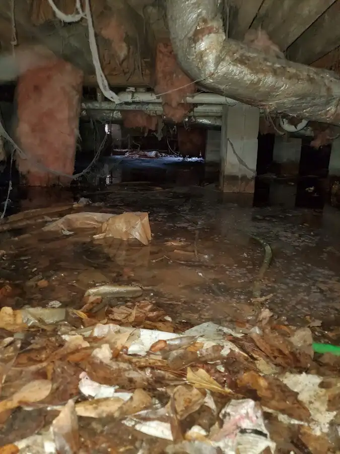 Crawl space flood assessment for Commercial Water Damage Restoration in New Square